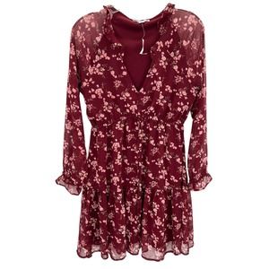 American Eagle floral women’s mini chiffon dress